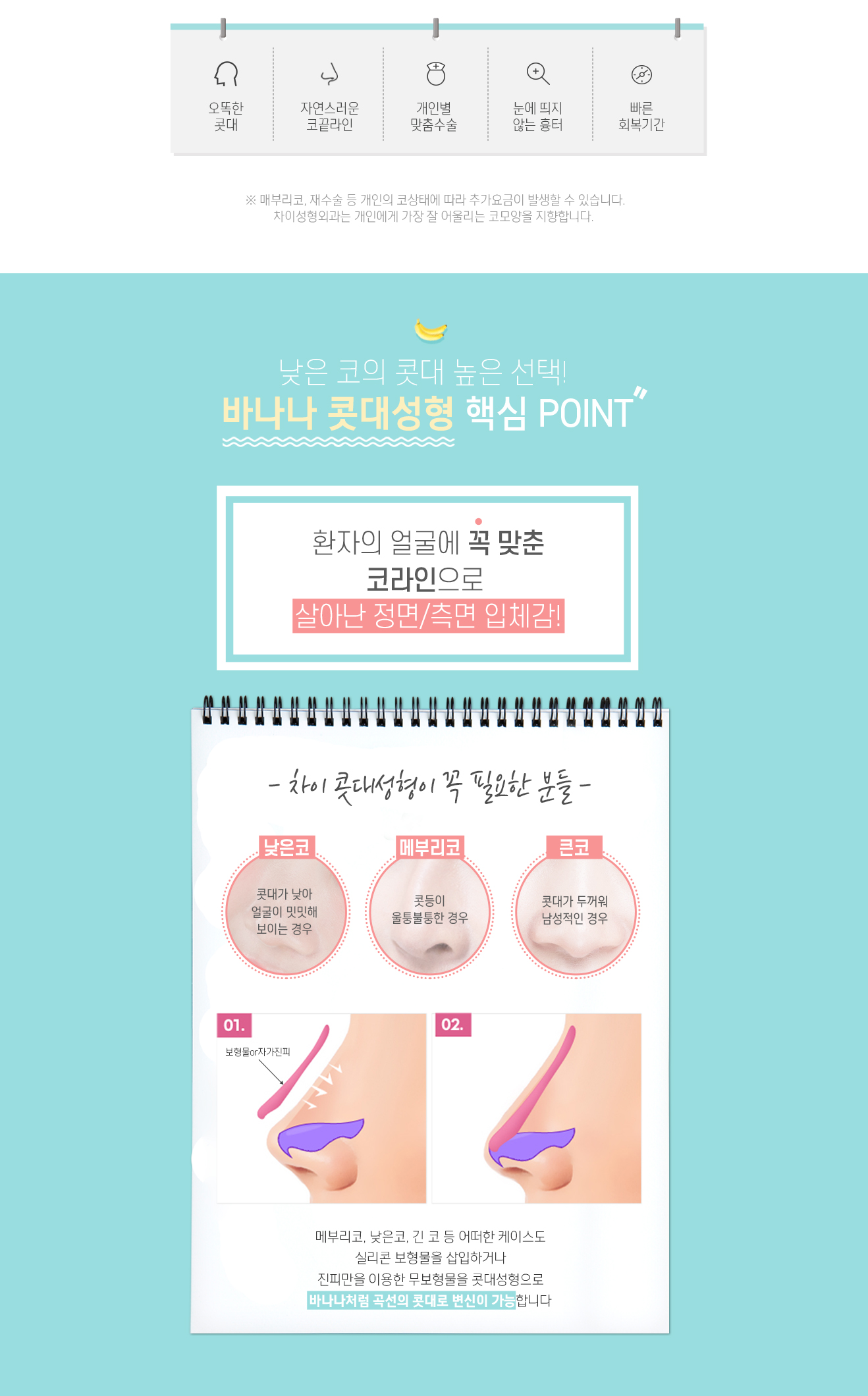 바나나 콧대+코끝